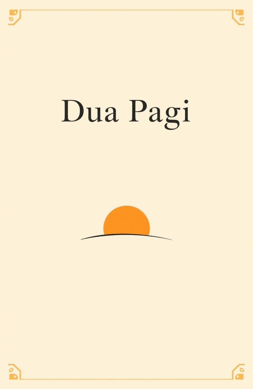 A minimalist novel cover design for a book titled 'Dua Pagi'