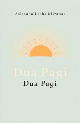 A minimalist novel cover for 'Dua Pagi' featuring Salsabila Sahda Kirana's name prominently displayed