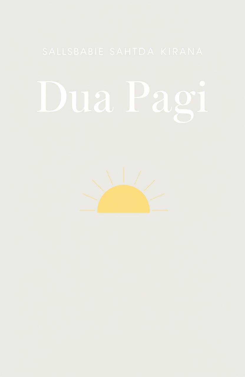 A minimalist novel cover for 'Dua Pagi' featuring Salsabila Sahda Kirana's name prominently displayed