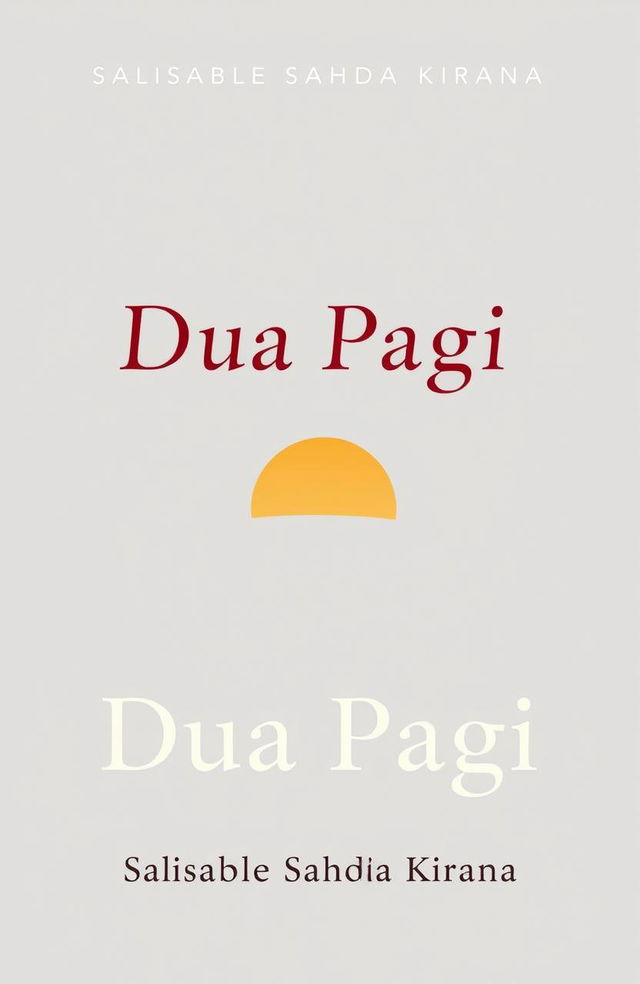 A minimalist novel cover for 'Dua Pagi' featuring Salsabila Sahda Kirana's name prominently displayed