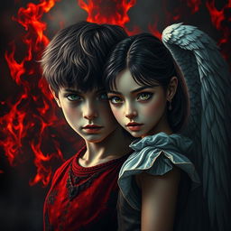 A realistic image featuring a palette of red, black, and silver