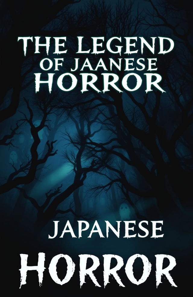 A spooky and eerie book cover titled 'THE LEGEND OF JAPANESE HORROR'