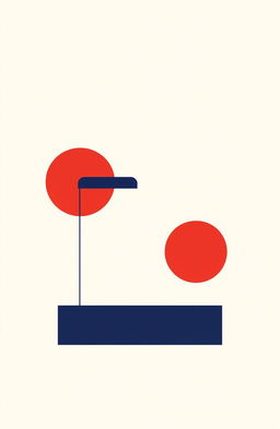 A minimalist art piece designed for a book cover, featuring simple geometric shapes and clean lines