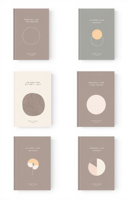 A collection of minimalist book covers featuring simple yet elegant designs