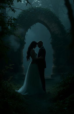 A romantic and mysterious setting that embodies the theme of 'mystery in love'