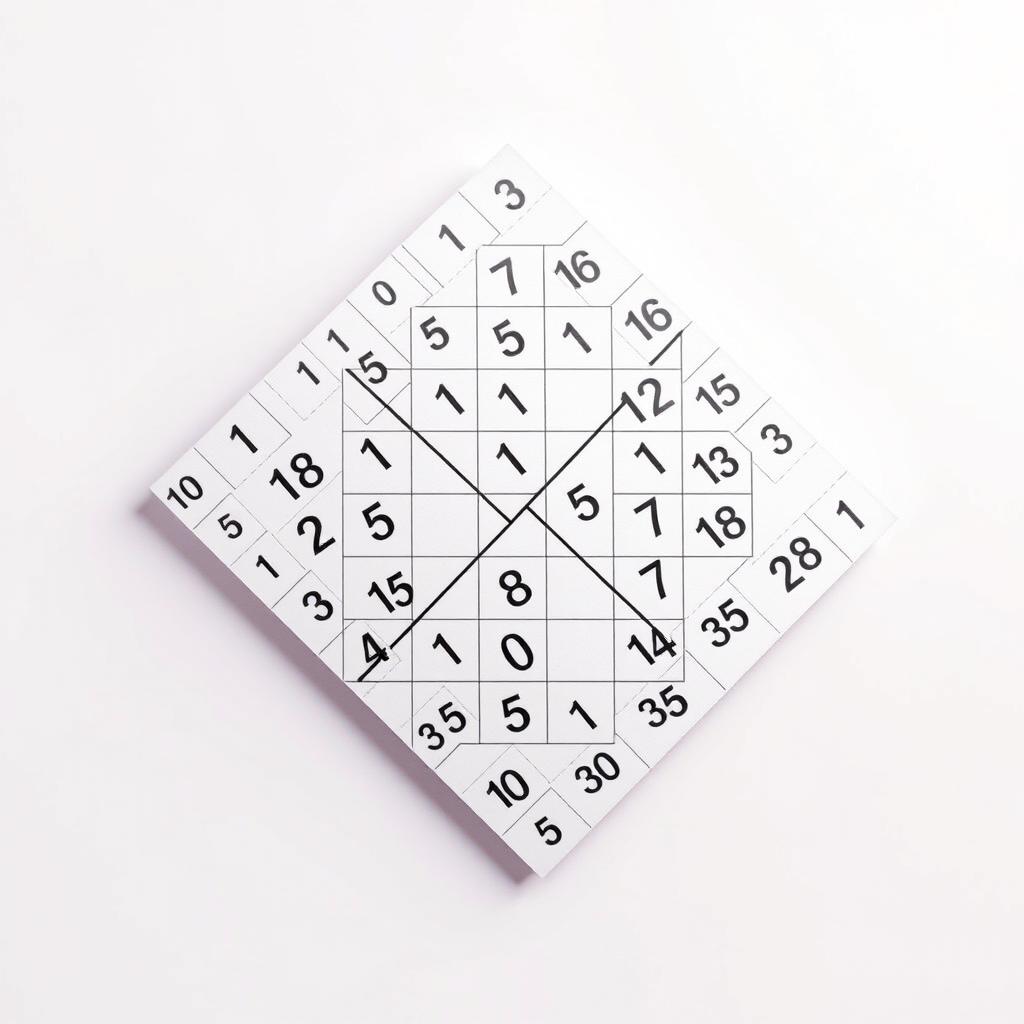 A creative and visually interesting image of a Sudoku paper designed in a trapezoid shape