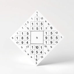 A creative and visually interesting image of a Sudoku paper designed in a trapezoid shape