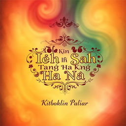An artistic book cover design for 'Ieh Kin Sah Tang Ha Nga' by Kitboklin Paliar