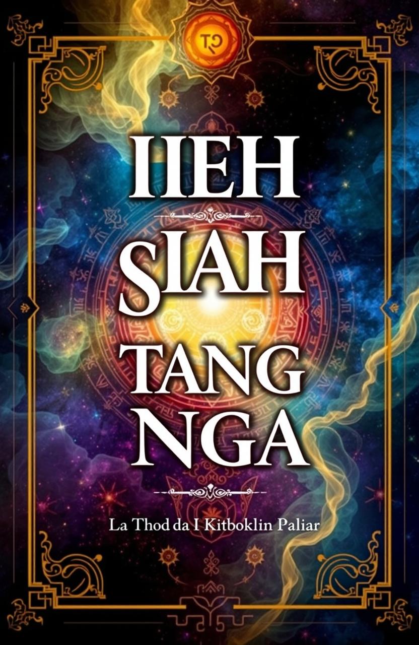 A beautiful, artistic book cover design for a fictional book titled 'IEH KIN SAH TANG HA NGA' by the author La thod da I Kitboklin paliar