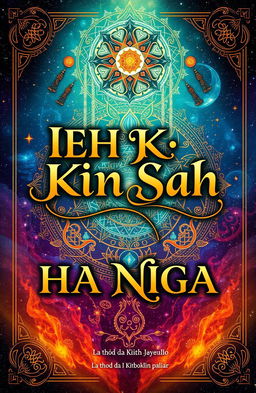 A beautiful, artistic book cover design for a fictional book titled 'IEH KIN SAH TANG HA NGA' by the author La thod da I Kitboklin paliar