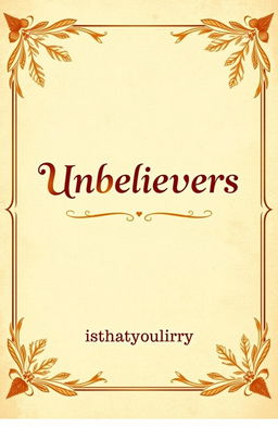 A vintage book cover for a fanfiction story titled 'Unbelievers' by the author 'isthatyoularry'