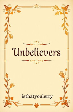 A vintage book cover for a fanfiction story titled 'Unbelievers' by the author 'isthatyoularry'