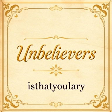 A vintage book cover for an AO3 Larry Stylinson fanfiction titled 'Unbelievers' by the author 'isthatyoularry'