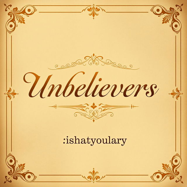 A vintage book cover for an AO3 Larry Stylinson fanfiction titled 'Unbelievers' by the author 'isthatyoularry'