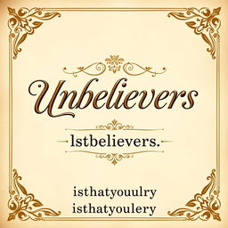 A vintage book cover for an AO3 Larry Stylinson fanfiction titled 'Unbelievers' by the author 'isthatyoularry'