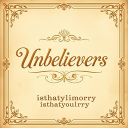 A vintage book cover for an AO3 Larry Stylinson fanfiction titled 'Unbelievers' by the author 'isthatyoularry'