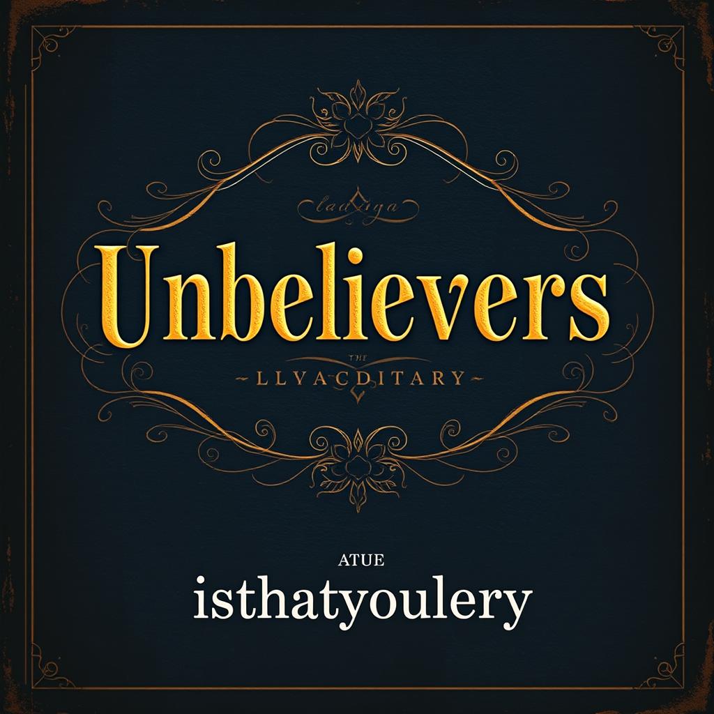 A vintage book cover for an AO3 Larry Stylinson fanfiction titled 'Unbelievers' by the author 'isthatyoularry'