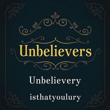 A vintage book cover for an AO3 Larry Stylinson fanfiction titled 'Unbelievers' by the author 'isthatyoularry'