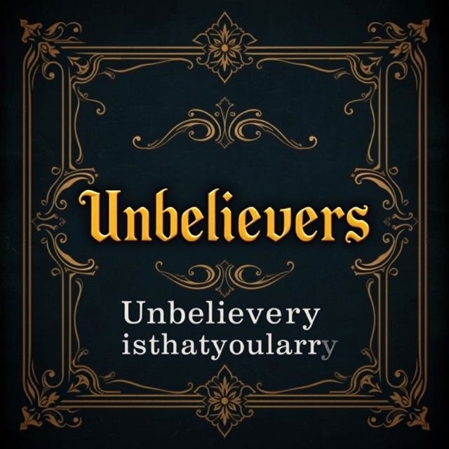 A vintage book cover for an AO3 Larry Stylinson fanfiction titled 'Unbelievers' by the author 'isthatyoularry'