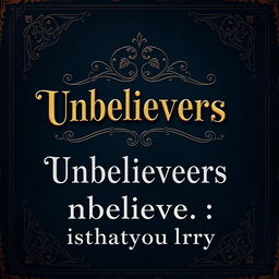 A vintage book cover for an AO3 Larry Stylinson fanfiction titled 'Unbelievers' by the author 'isthatyoularry'