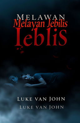 A5 book cover design for a book titled 'Melawan Iblis' written by Luke van John