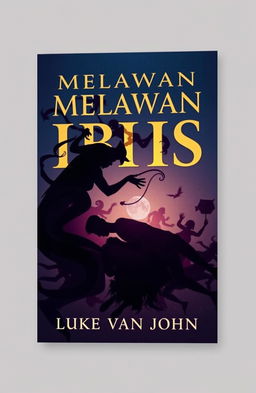 An A5 book cover design for 'Melawan Iblis' by Luke van John