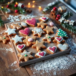 A delightful young adult-themed book cover for 'Suudelma kesken piparin tuoksun', featuring a vibrant and artistic arrangement of gingerbread cookies