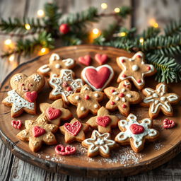 A charming young adult-themed book cover titled 'Suudelma kesken piparin tuoksun', primarily featuring an artistic display of gingerbread cookies