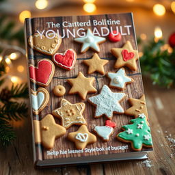 A charming young adult-themed book cover featuring an artistic display of gingerbread cookies