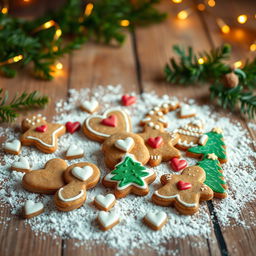 A whimsical young adult-themed book cover that features an artistic display of gingerbread cookies