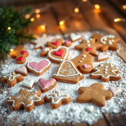 A whimsical young adult-themed book cover that features an artistic display of gingerbread cookies
