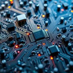 A detailed and artistic representation of an electronic circuit