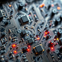 A detailed and artistic representation of an electronic circuit