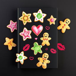 An elegant young adult-themed book cover featuring a deep black background