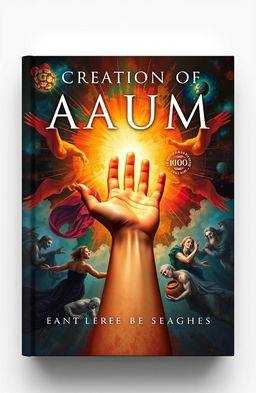 A book cover design inspired by the iconic 'Creation of Adam' painting, featuring a modern twist