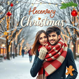 A heartwarming and festive book cover for a story about a girl healing from a breakup during the winter and Christmas season in college