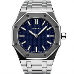 A striking luxury sport watch featuring an octagonal bezel design inspired by the Audemars Piguet Royal Oak