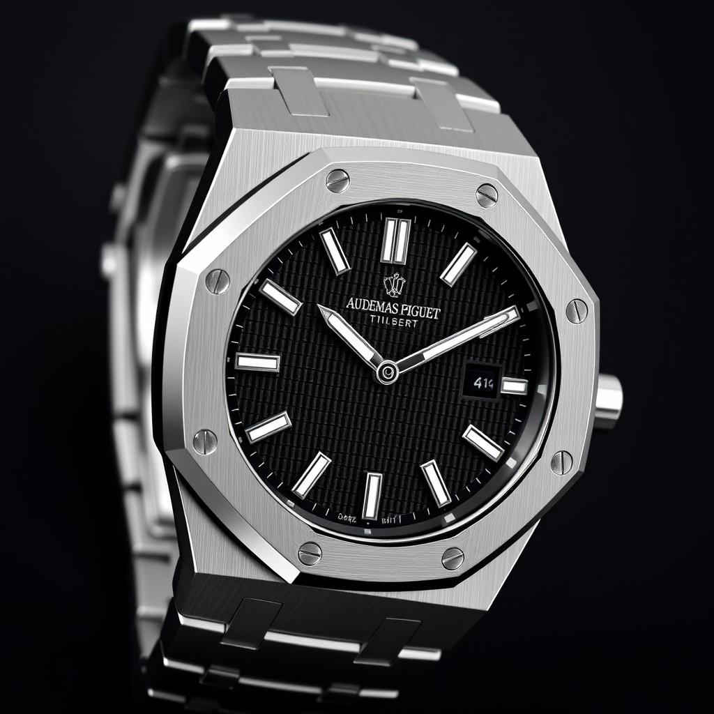 A luxurious watch design featuring the iconic octagonal bezel of the Audemars Piguet Royal Oak