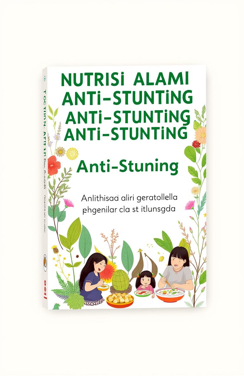 A cover design for an A5 pocket-sized book titled 'Nutrisi Alami Anti-Stunting: Optimalisasi Peran TOGA dalam Pemenuhan Gizi Keluarga'