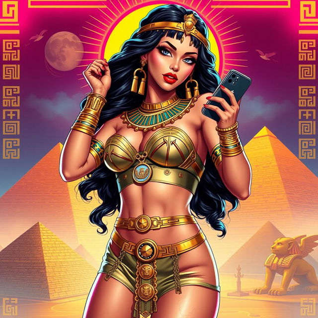 A stunning representation of Cleopatra reimagined as a modern e-girl, exuding confidence and allure