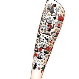A detailed and intricate Cordel style tattoo design