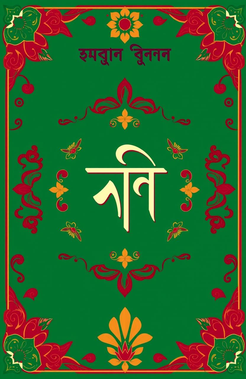 A vibrant and colorful cover page for a Bangla assignment, featuring traditional elements such as the Bangla script elegantly displayed in the center