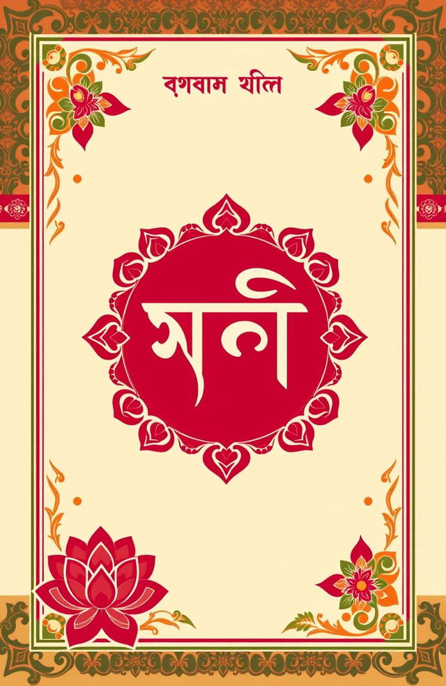 A vibrant and colorful cover page for a Bangla assignment, featuring traditional elements such as the Bangla script elegantly displayed in the center