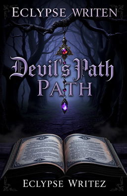 An imaginative and captivating book cover for a fantasy novel titled "The Devil's Path" by Eclypse Writez