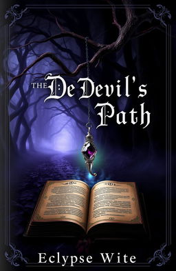 An imaginative and captivating book cover for a fantasy novel titled "The Devil's Path" by Eclypse Writez