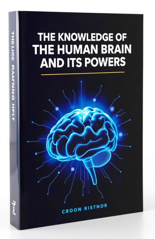 A captivating book cover titled 'The Knowledge of the Human Brain and Its Powers'