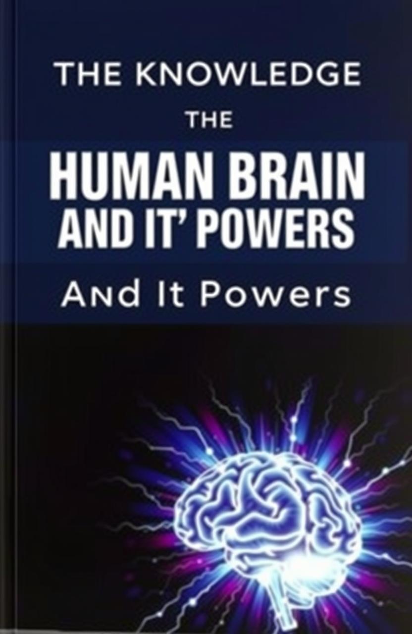 A captivating book cover titled 'The Knowledge of the Human Brain and Its Powers'