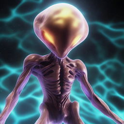 Illustrate a plasma alien as speculated by scientists about its possible existence.