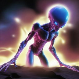 Illustrate a plasma alien as speculated by scientists about its possible existence.