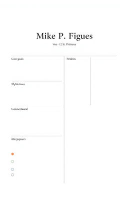 A minimalist personal development planner layout for weeks 1 to 3, featuring a clean and simple design